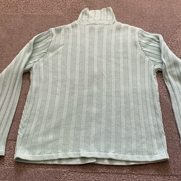 Classic Elements Mint Colored Button Front Sweater - Picture 3 of 11